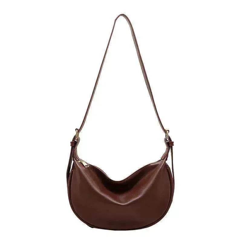 Female's Fashionable Moon Shape Underarm Solid Color Small Shoulder Bag - EX-STOCK Canada