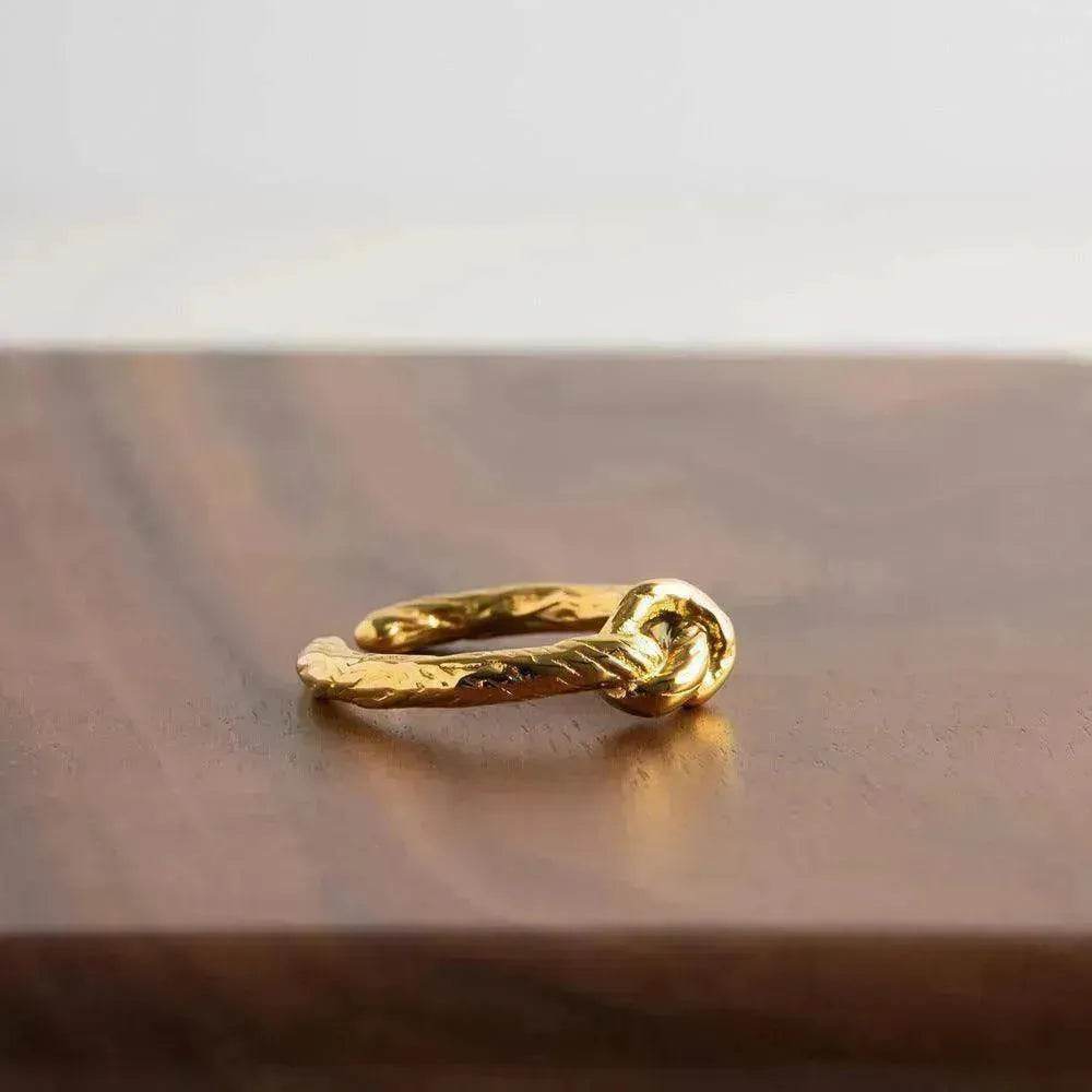 Female's New Stainless Steel Twist Fried Dough Knot Opening Ring - EX-STOCK Canada