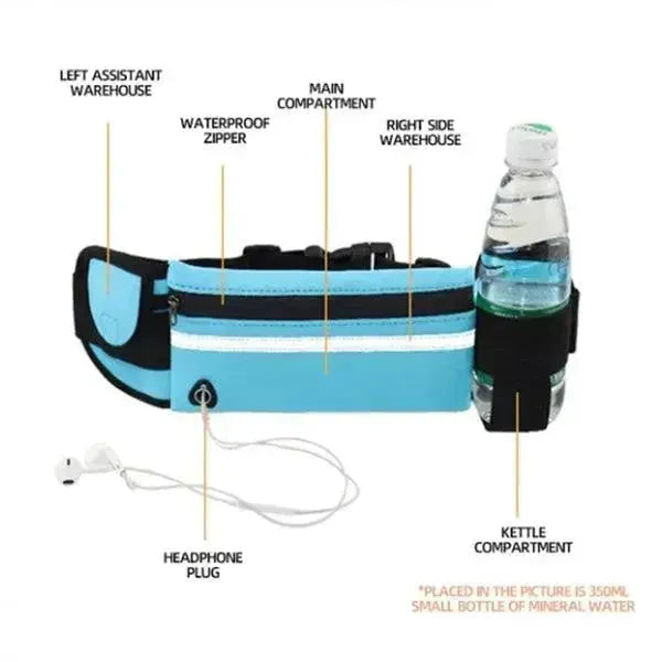 Riñonera de Fitness con Bolsillo, Cinturón Delgado para Correr y Trotar, Bolsa Fanny para Senderismo, Ciclismo, Entrenamiento Deportivo y Gimnasio - EX-STOCK CANADA