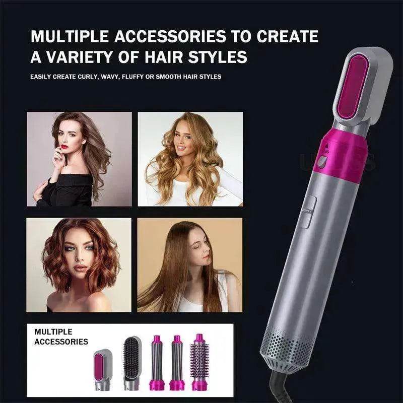 Five-in-one Hot Air Comb Automatic Hair Curler For Curling Or Straightening - EX-STOCK Canada