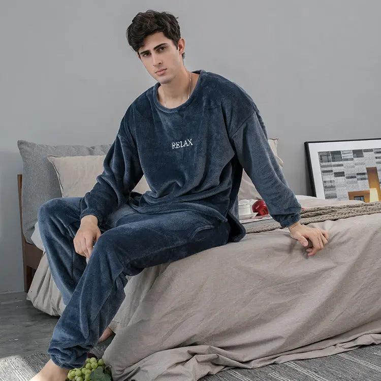 Flannel Pajamas Sets Winter Home Clothes For Women Men Sleepwear Couple - EX-STOCK Canada
