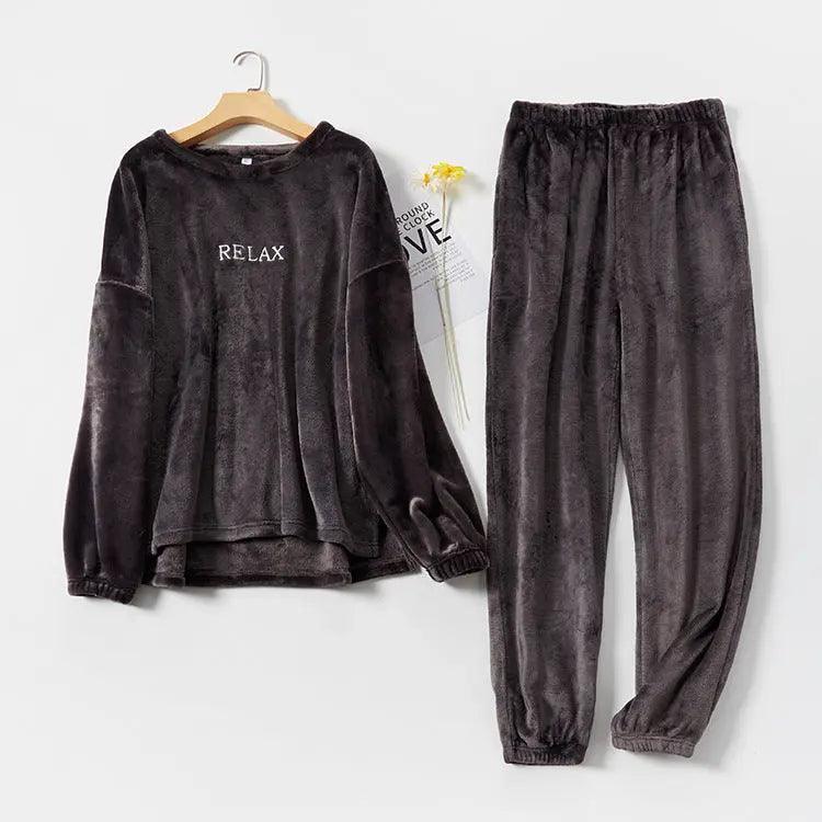 Flannel Pajamas Sets Winter Home Clothes For Women Men Sleepwear Couple - EX-STOCK Canada