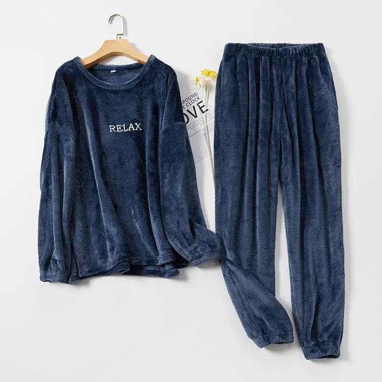Flannel Pajamas Sets Winter Home Clothes For Women Men Sleepwear Couple - EX-STOCK Canada