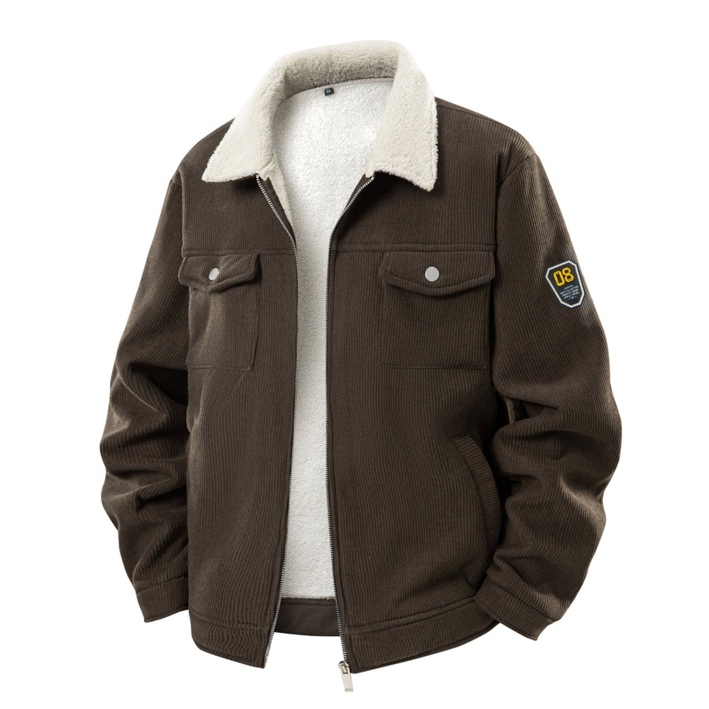 Fleece-lined Thickened Fashionable Lapel Workwear Lambswool Men's Coat EX-STOCK Canada