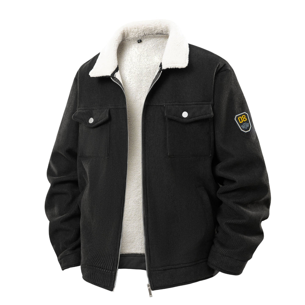 Fleece-lined Thickened Fashionable Lapel Workwear Lambswool Men's Coat EX-STOCK Canada