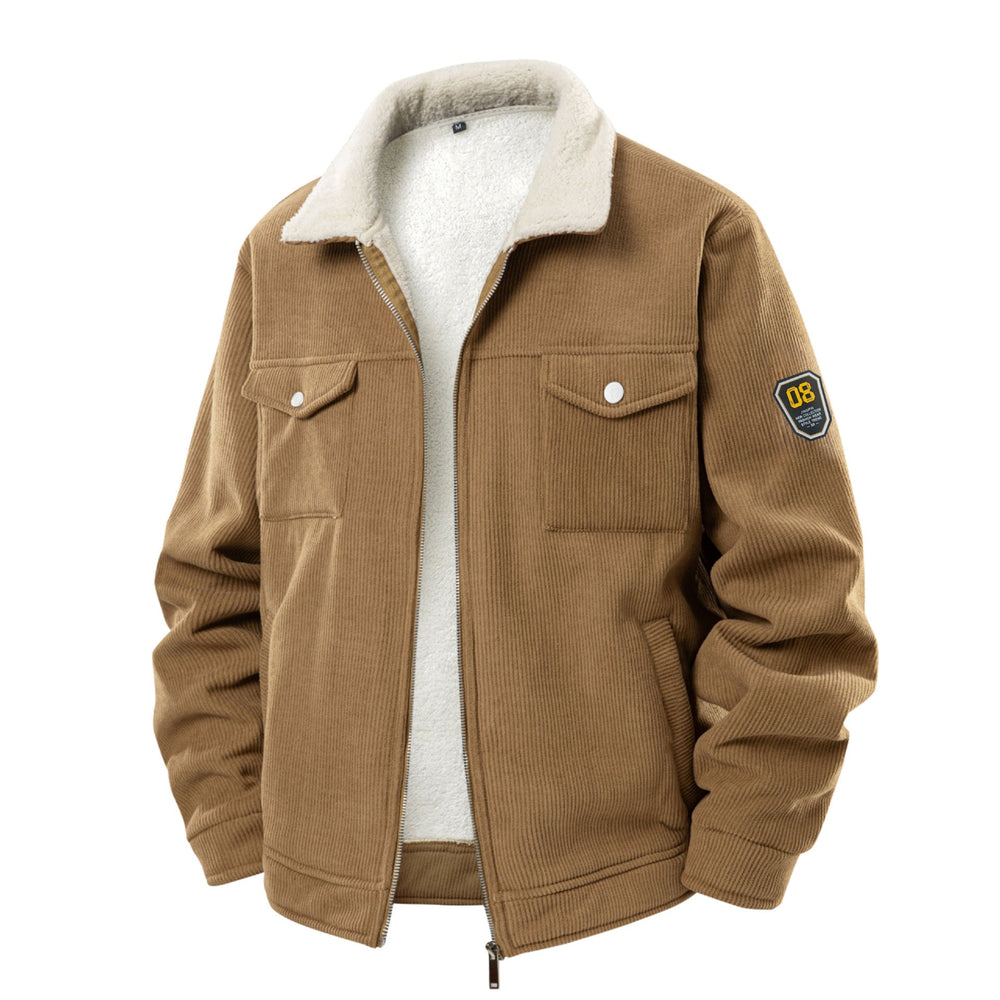 Fleece-lined Thickened Fashionable Lapel Workwear Lambswool Men's Coat EX-STOCK Canada