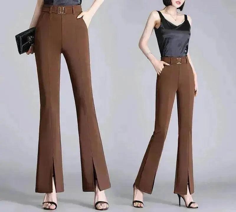 Formelle Büroarbeit Hohe Taille Weitbein-Hosen für Frauen - EX-STOCK Canada