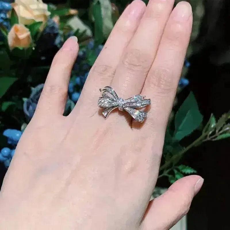 Voller Diamant Bogen Ring Damen Mode Persönlichkeit - EX-STOCK Canada