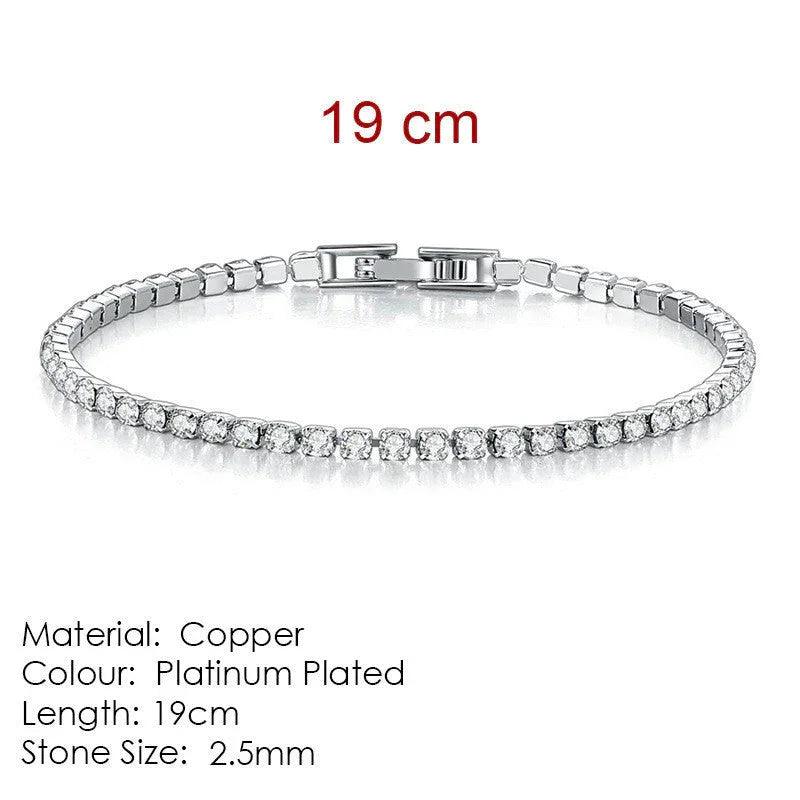 Bracciale con Cristalli di Diamante Completo Zircone Rotondo - 2,5 mm Singola FilaEX-STOCK Canada
