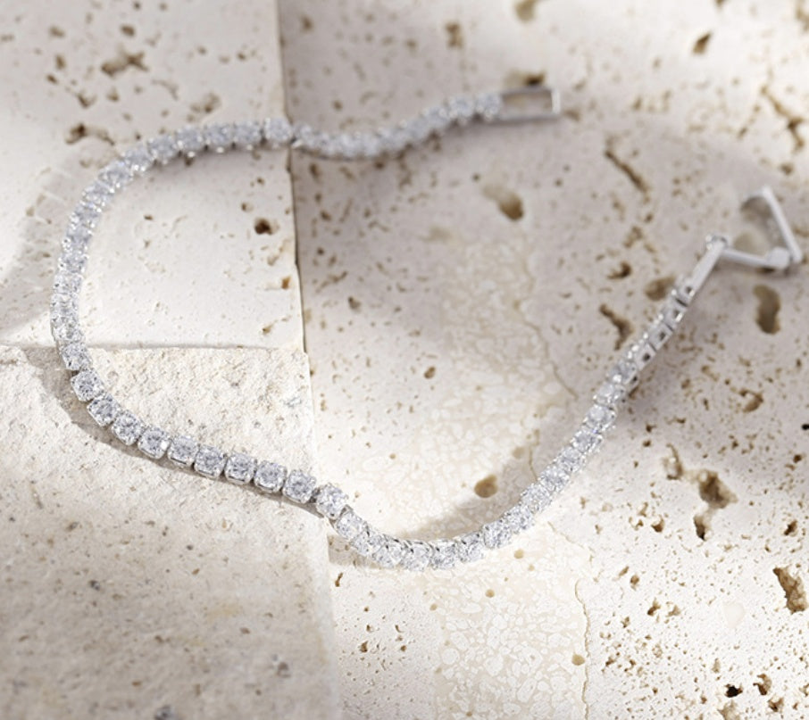 Bracelet en cristal de diamant complet 2,5 mm seule rangée Rond Zircon Tennis Hip HopEX-STOCK Canada