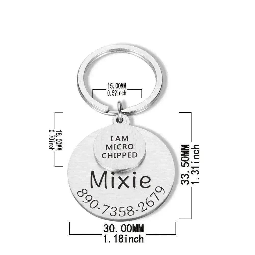 Funny Personalized POD Collar Pet ID Tag Keychain - EX-STOCK Canada