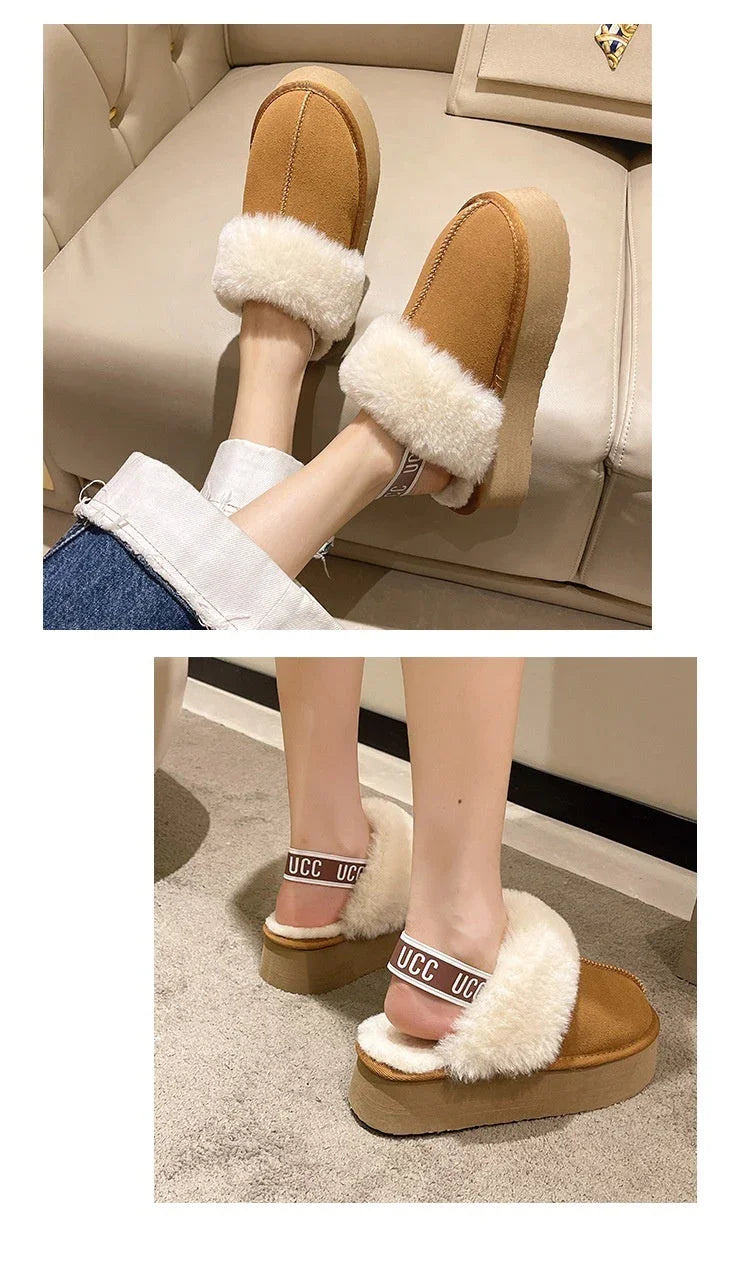 Fur Integrated Platform Snow Boots Toe Cap Non-slip EX-STOCK Canada