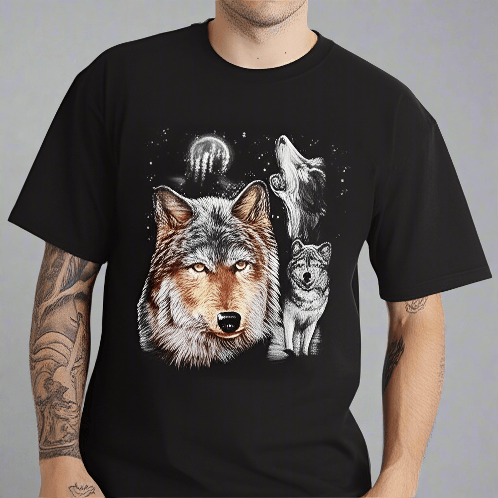 Sofari Collection Men's Wolf Design T-shirt EX-STOCK Canada