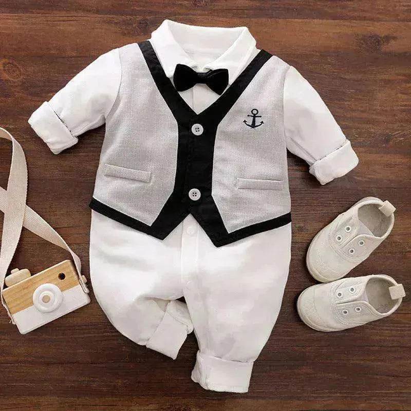 Gentleman's Baby Clothes, Long-sleeved Baby Clothes, Gentleman's Romper - EX-STOCK Canada