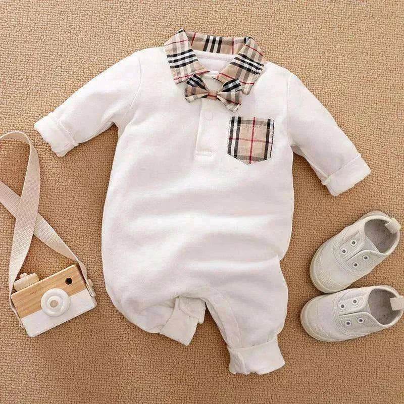 Gentleman's Baby Clothes, Long-sleeved Baby Clothes, Gentleman's Romper - EX-STOCK Canada