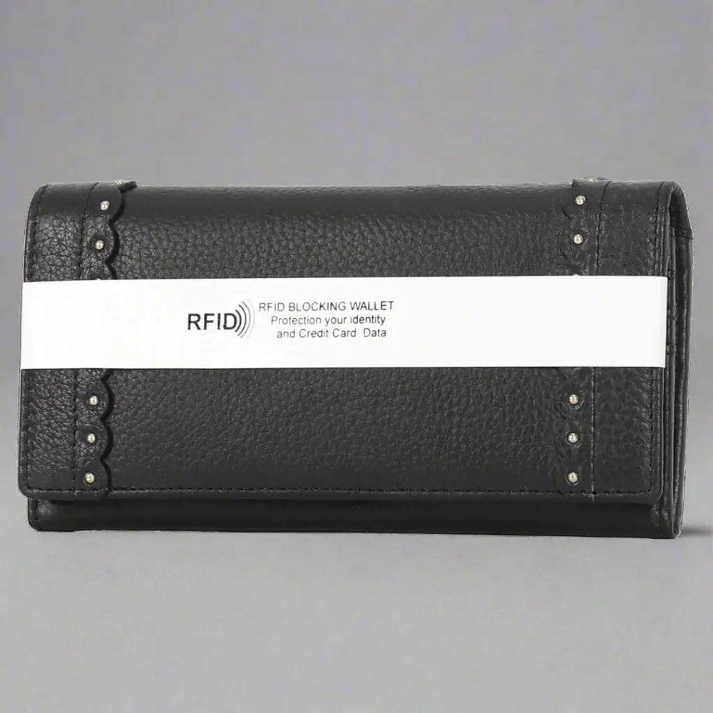 Genuine Leather Wallet with Studded Accent EX-STOCK Canada