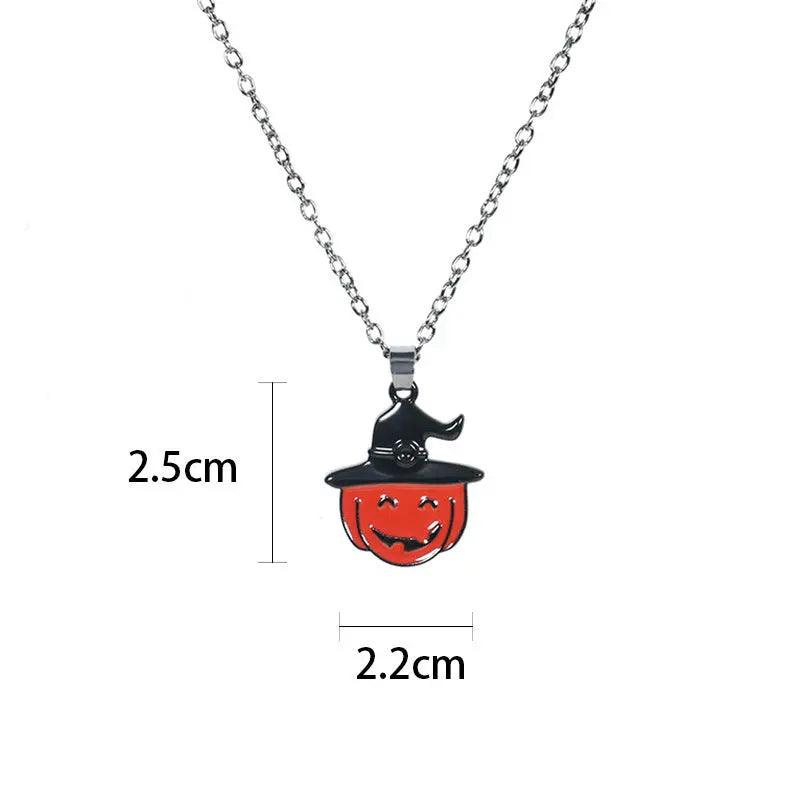 Collana con Ciondolo Testa di Zucca Pipistrello Teschio Fantasma del Festival dei Fantasmi - EX-STOCK Canada