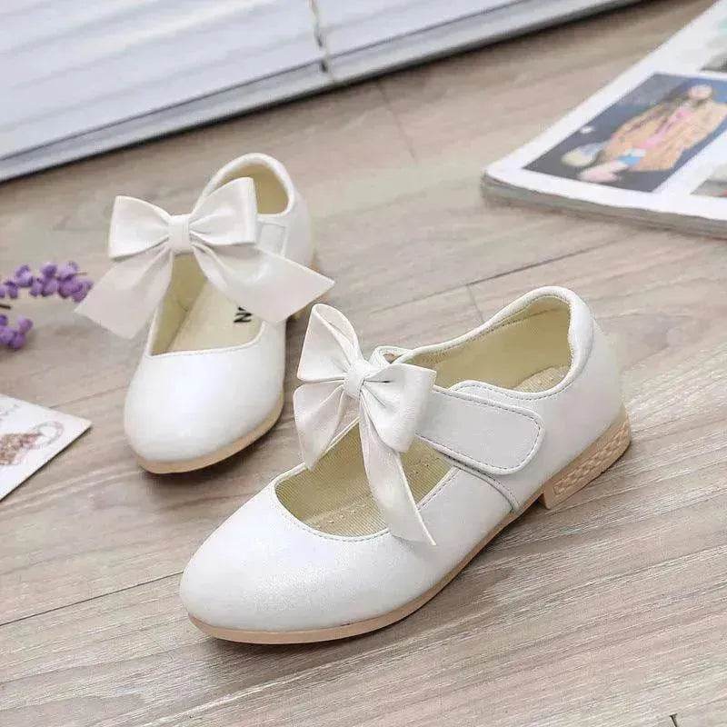 Girls Shoes White Leather Shoes Bowknot Girls Children Princess Shoes - EX-STOCK Canada