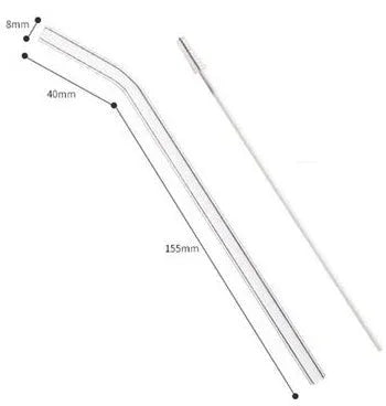 Pailles en verre, pailles épaisses pour thé au lait perlé, gobelets transparents non jetables, longues paillesEX-STOCK Canada