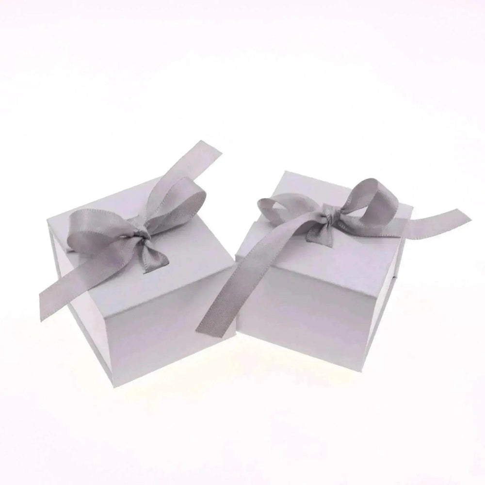 Gray White Ribbon Bowknot Jewelry Box - EX-STOCK Canada