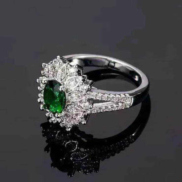 Green Zircon Ornament Ring Jewelry - EX-STOCK Canada