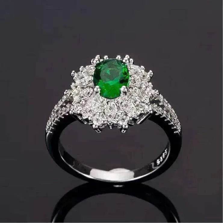 Green Zircon Ornament Ring Jewelry - EX-STOCK Canada