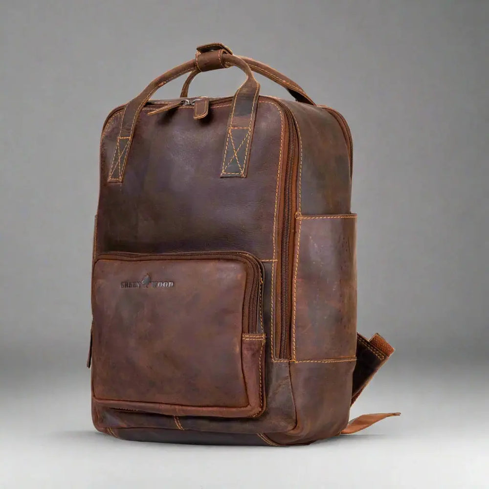 Greenwood Leather Backpack with Reinforced Laptop and Tablet Compartments EX-STOCK Canada