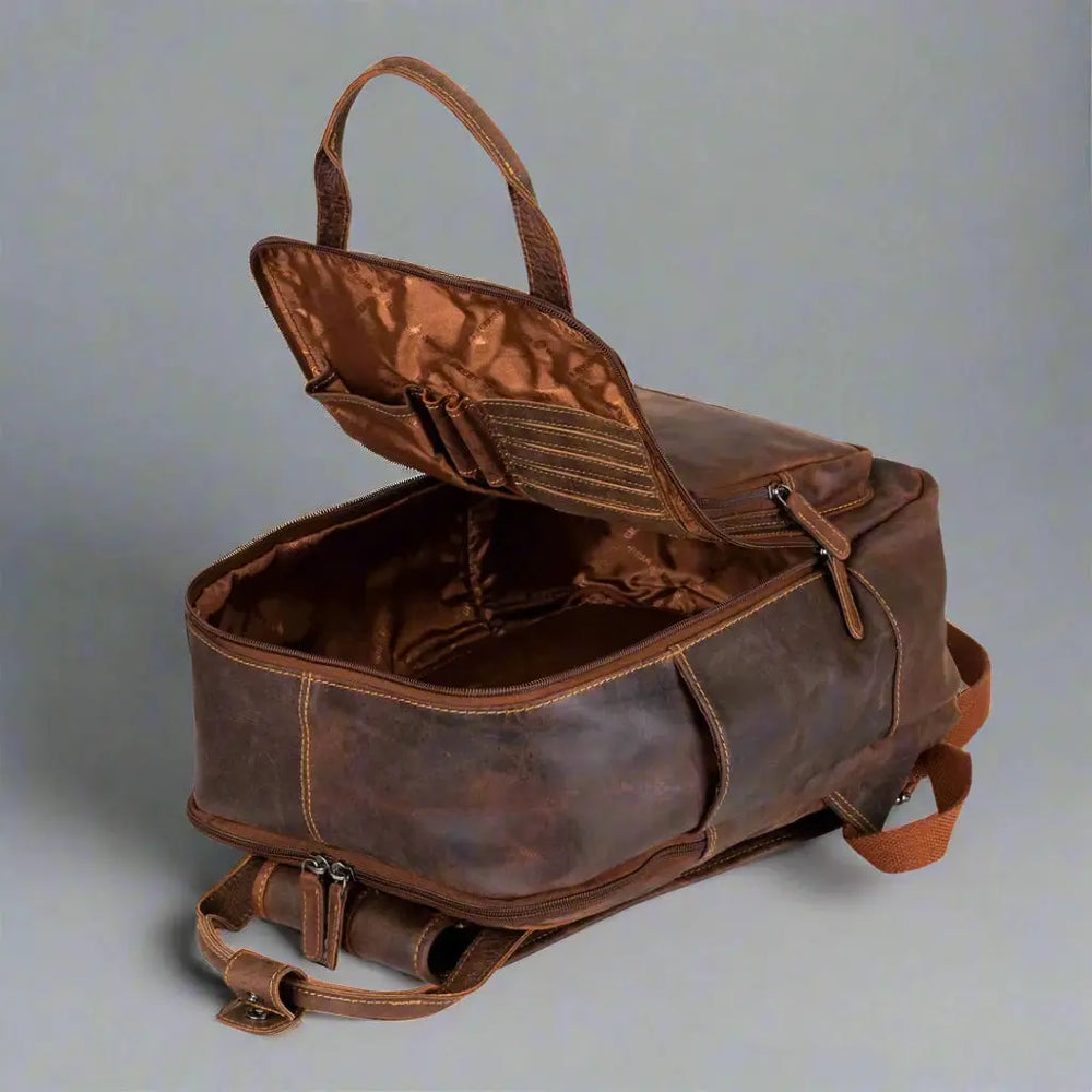 Greenwood Leather Backpack with Reinforced Laptop and Tablet Compartments EX-STOCK Canada