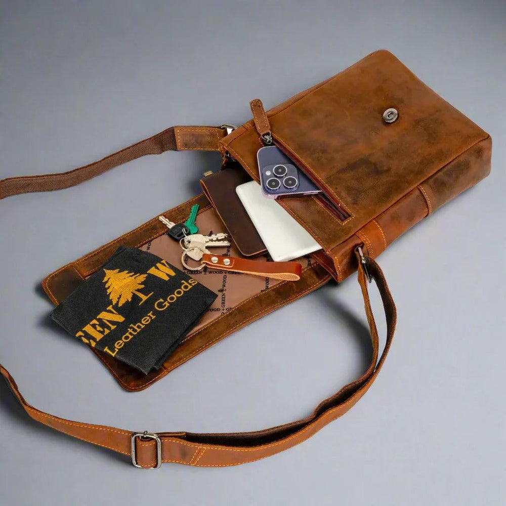 Borsa Messenger Mini Henry in Pelle GreenwoodEX-STOCK Canada