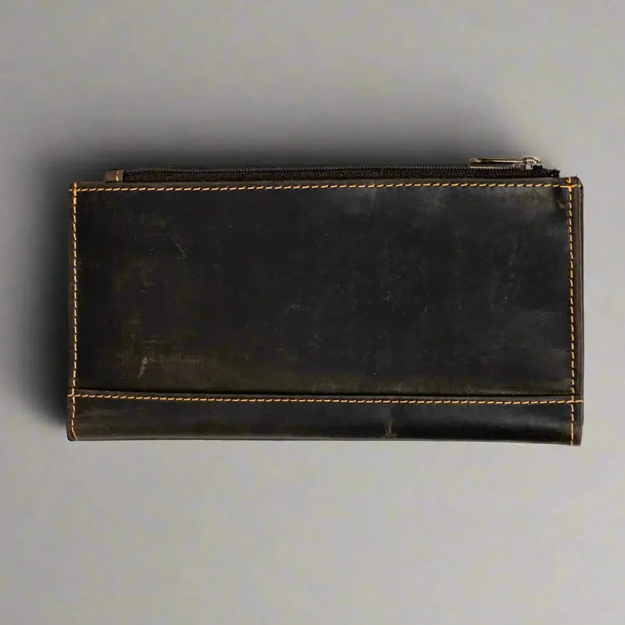 محفظة غرينوود للجلد مزودة بتقنية RFID وجيب بسحابEX-STOCK Canada