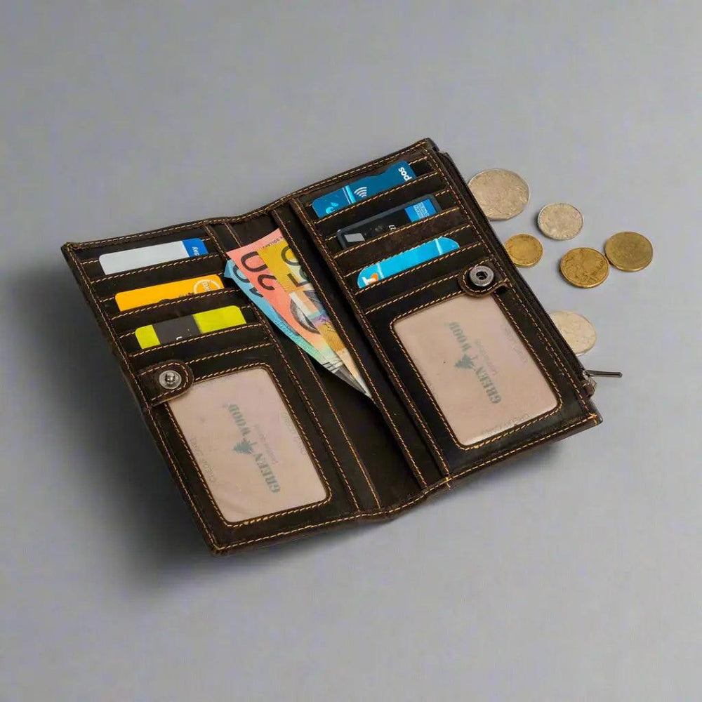 محفظة جرينوود للجلد مزودة بتقنية RFID وجيب بسحابEX-STOCK Canada