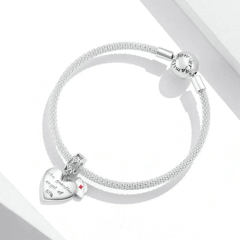 Pendentif Charm Ange Gardien Bracelet Accessoires Argent 925EX-STOCK Canada