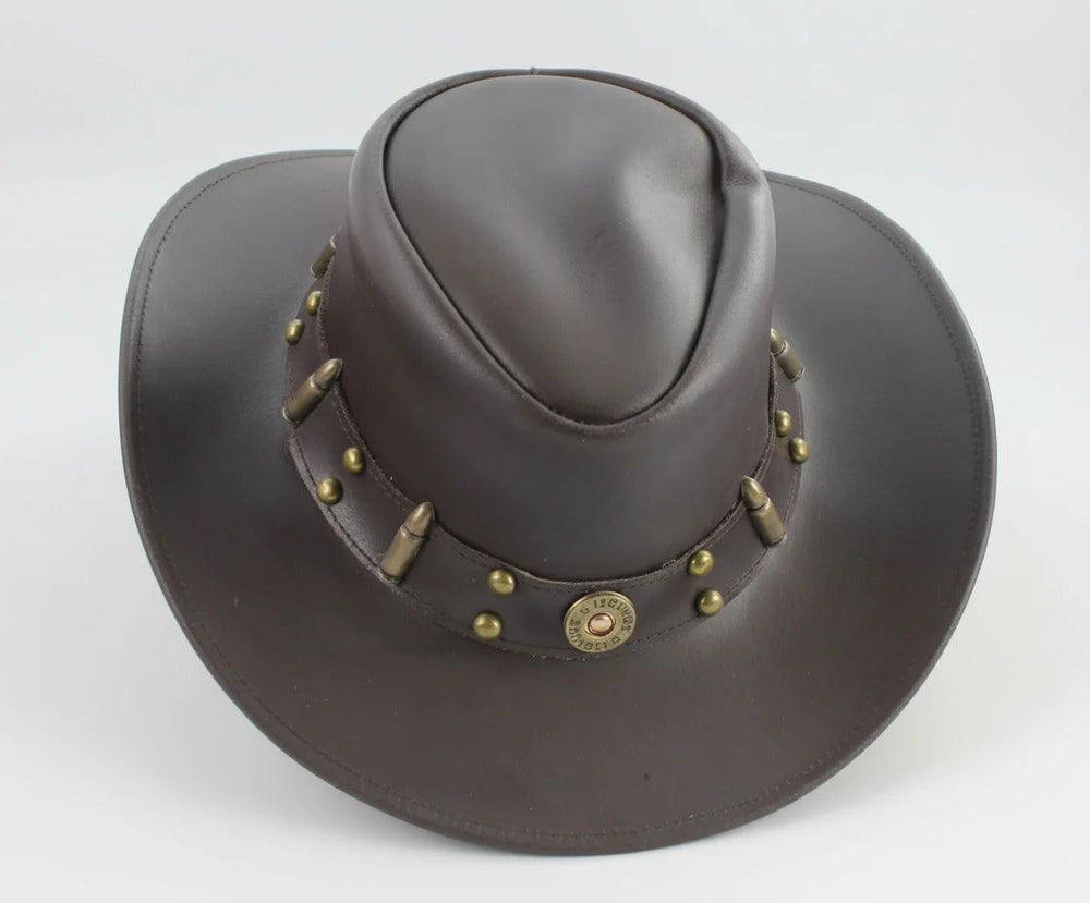 Chapeau de cowboy modelable avec tranche de balle de calibre 12 et ornementsEX-STOCK Canada