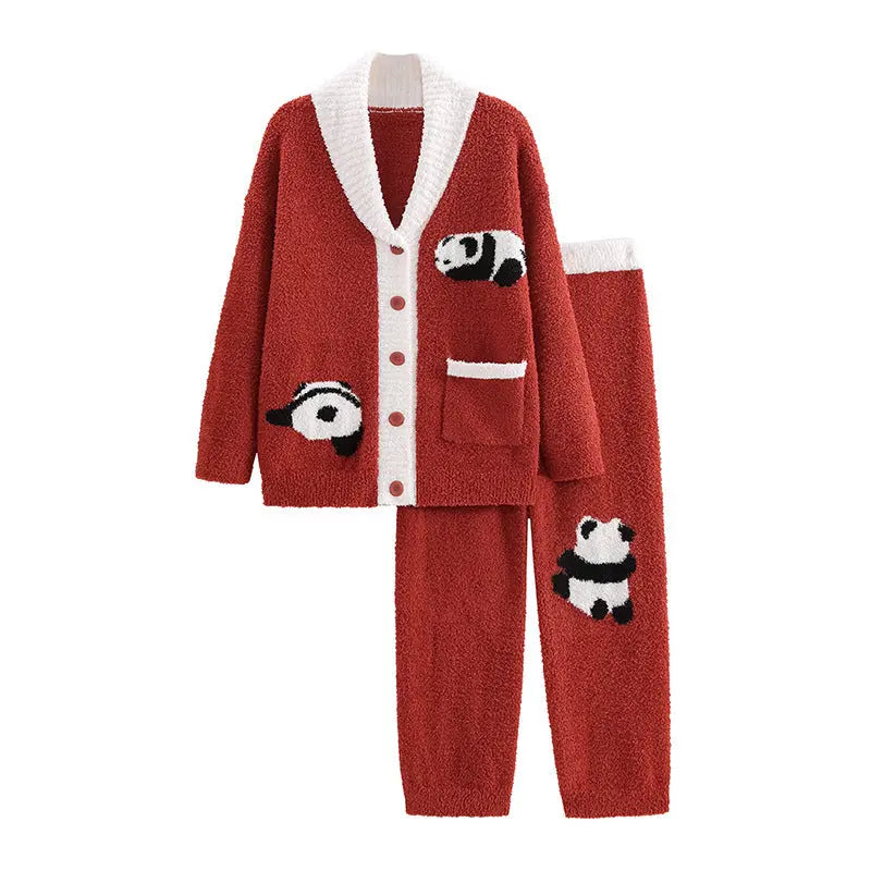 Half Velvet Pajamas For Women Autumn And Winter Soft Cardigan Suit - EX-STOCK Canada