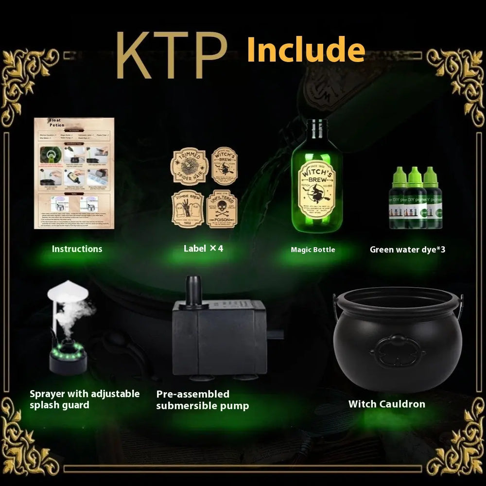 Bouteille et diffuseur flottant magique Halloween Bol de sorcier noir Pour la maison, le bar, fête magique, accessoires d’horreur fantôme, décoration d’Halloween - EX-STOCK Canada