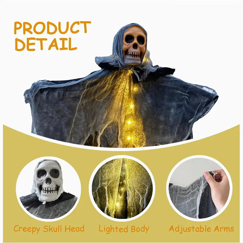 Halloween Decorations Horror Hanging Ghost Skull Skeleton Prop Perfect For Home Outdoor Yard Party Supplies Festival Decorations - EX-STOCK Canada