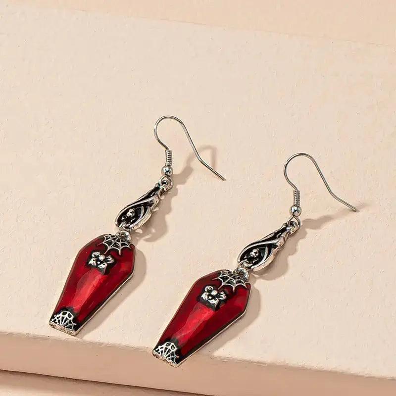 Orecchini di Halloween Stile Ins Pipistrello Rosso Ragno Orecchini Retrò Gioielli - EX-STOCK Canada