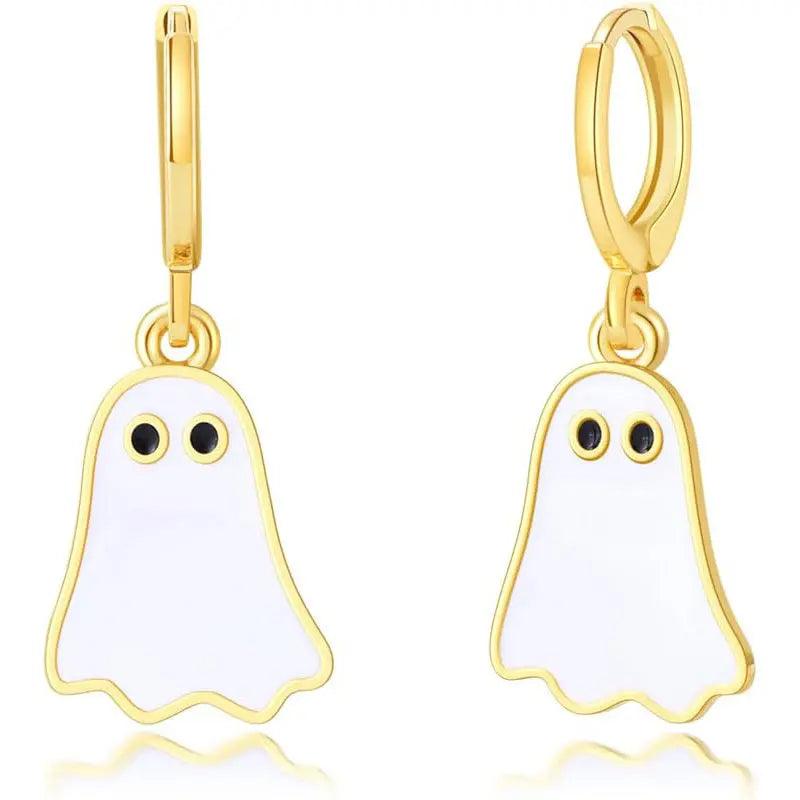 Boucles d'oreilles fantôme d'Halloween pour femmes Boucles d'oreilles créoles fantôme en or Bijoux d'Halloween mignons BOO Boucles d'oreilles d'Halloween - EX-STOCK Canada