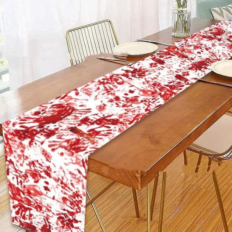 Halloween Horror Bloody Hand Printed Tablecloth Decoration - EX-STOCK Canada