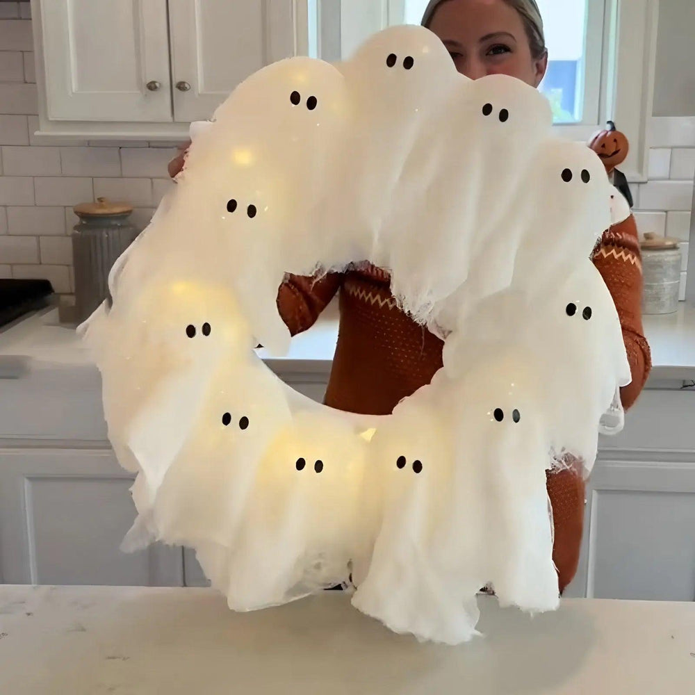 Halloween Light Up Ghost Garland Front Door Decoration Pendant - EX-STOCK Canada