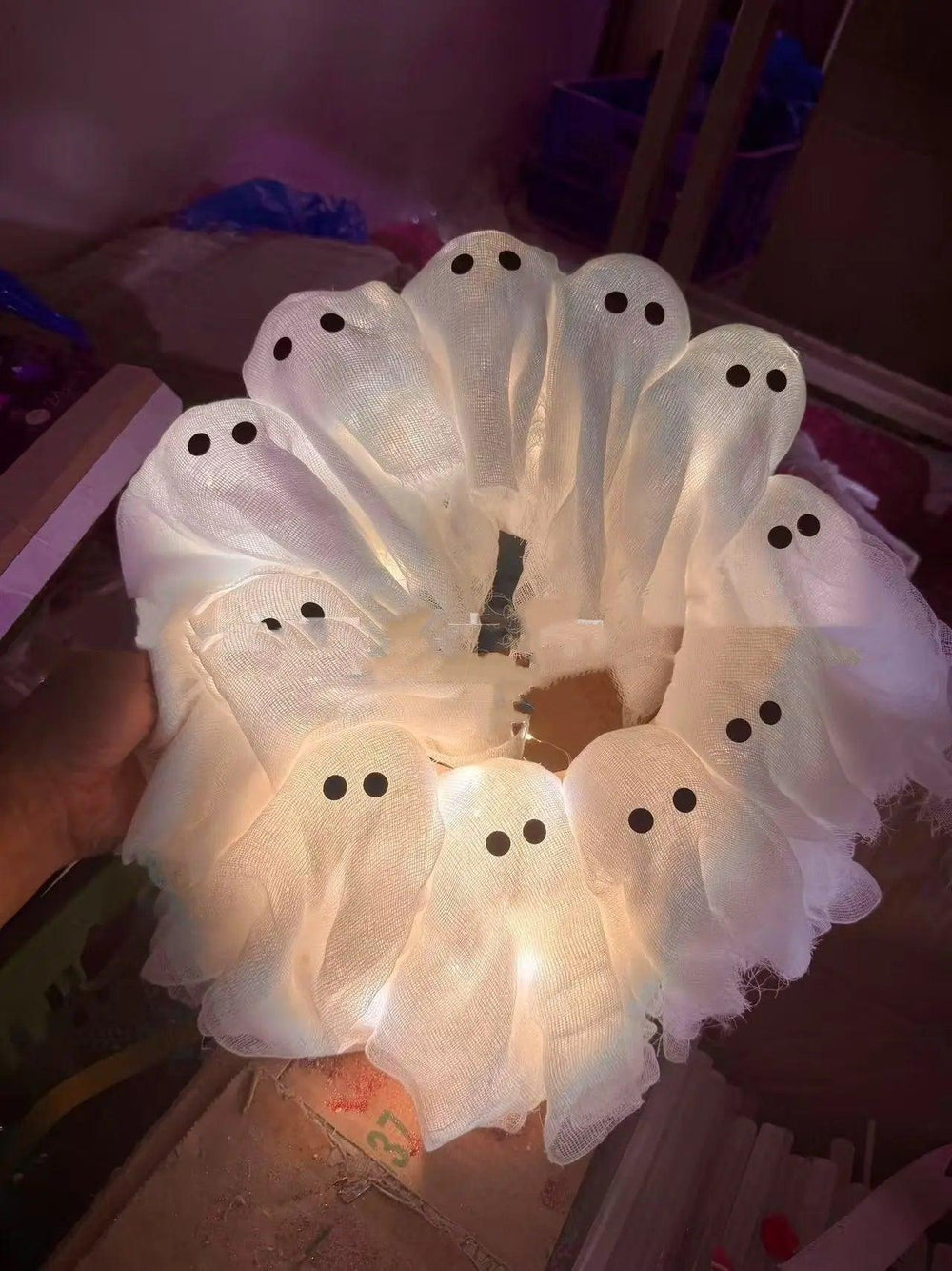 Halloween Light Up Ghost Garland Front Door Decoration Pendant - EX-STOCK Canada
