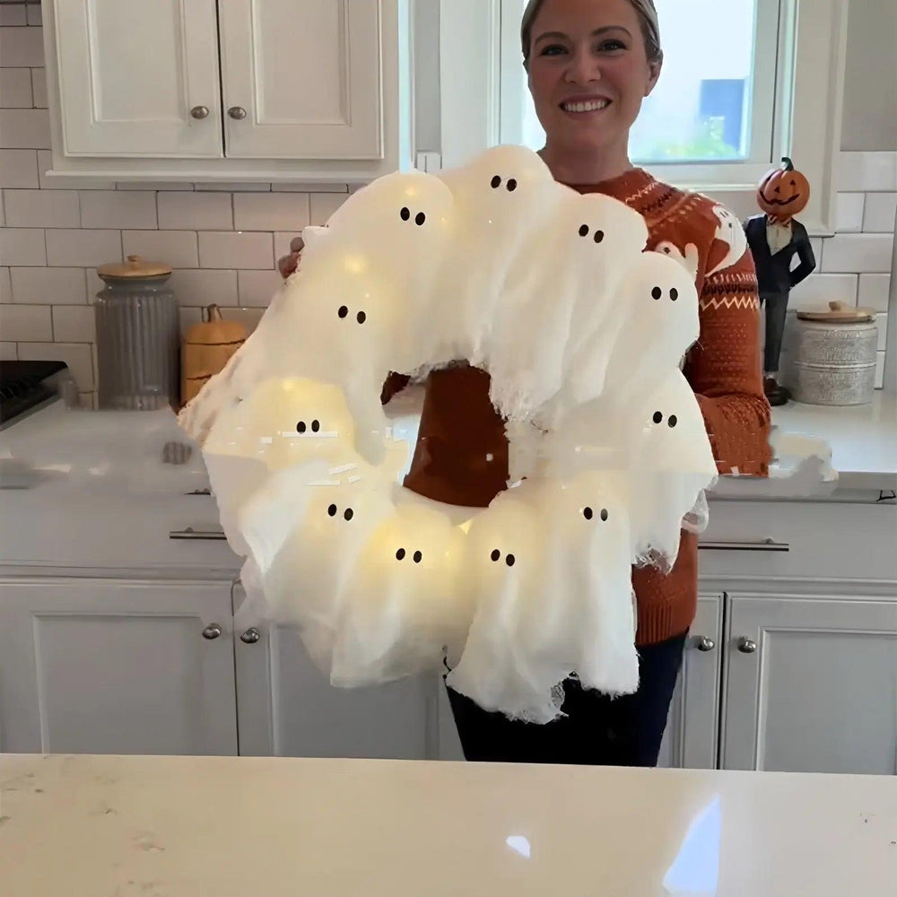 Halloween Light Up Ghost Garland Front Door Decoration Pendant - EX-STOCK Canada