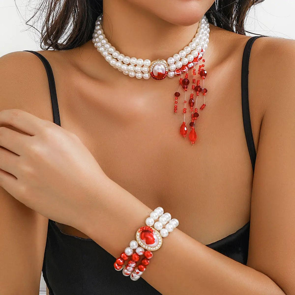 Halloween Pearl Collar Retro Gothic Style - EX-STOCK Canada