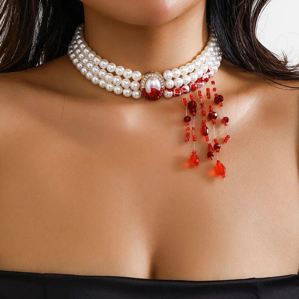 Halloween Pearl Collar Retro Gothic Style - EX-STOCK Canada