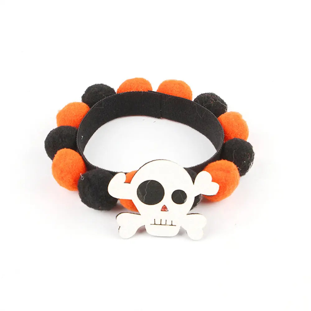 Halloween Pet Fur Ball Collar Pumpkin Accessories - EX-STOCK Canada