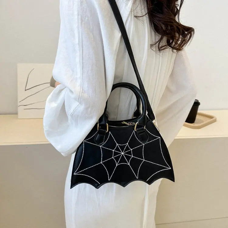 Halloween Spider Web Saddle Bags Fashion Personality Crossbody Shoulder Bag With Handle Women's Handbags - EX-STOCK Canada