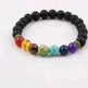Handmade Black Lava Seven Chakra Healing Balance Beaded Bracelet - EX-STOCK Canada