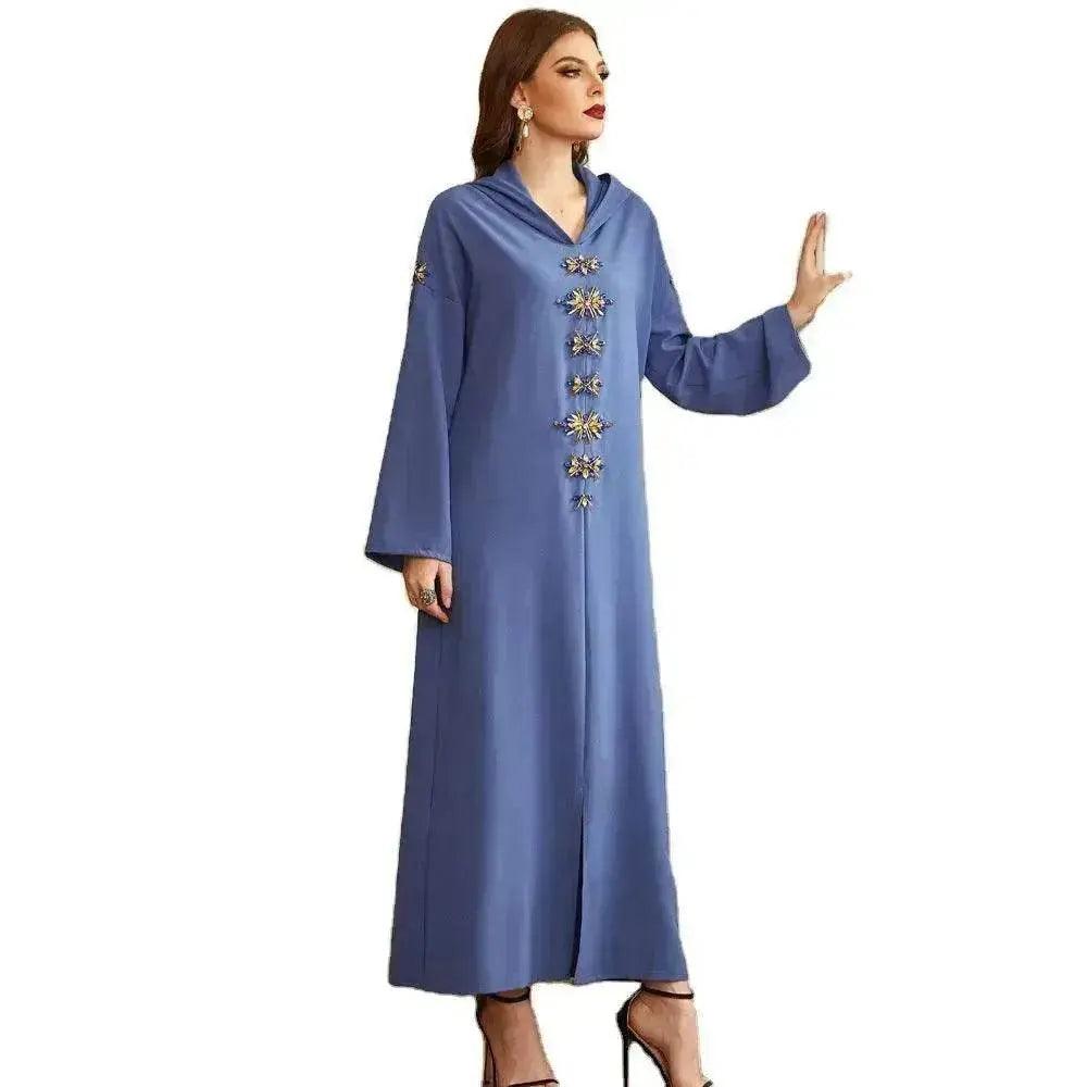 Robe à capuche en diamant faite à la main - Robe arabe EX-STOCK Canada