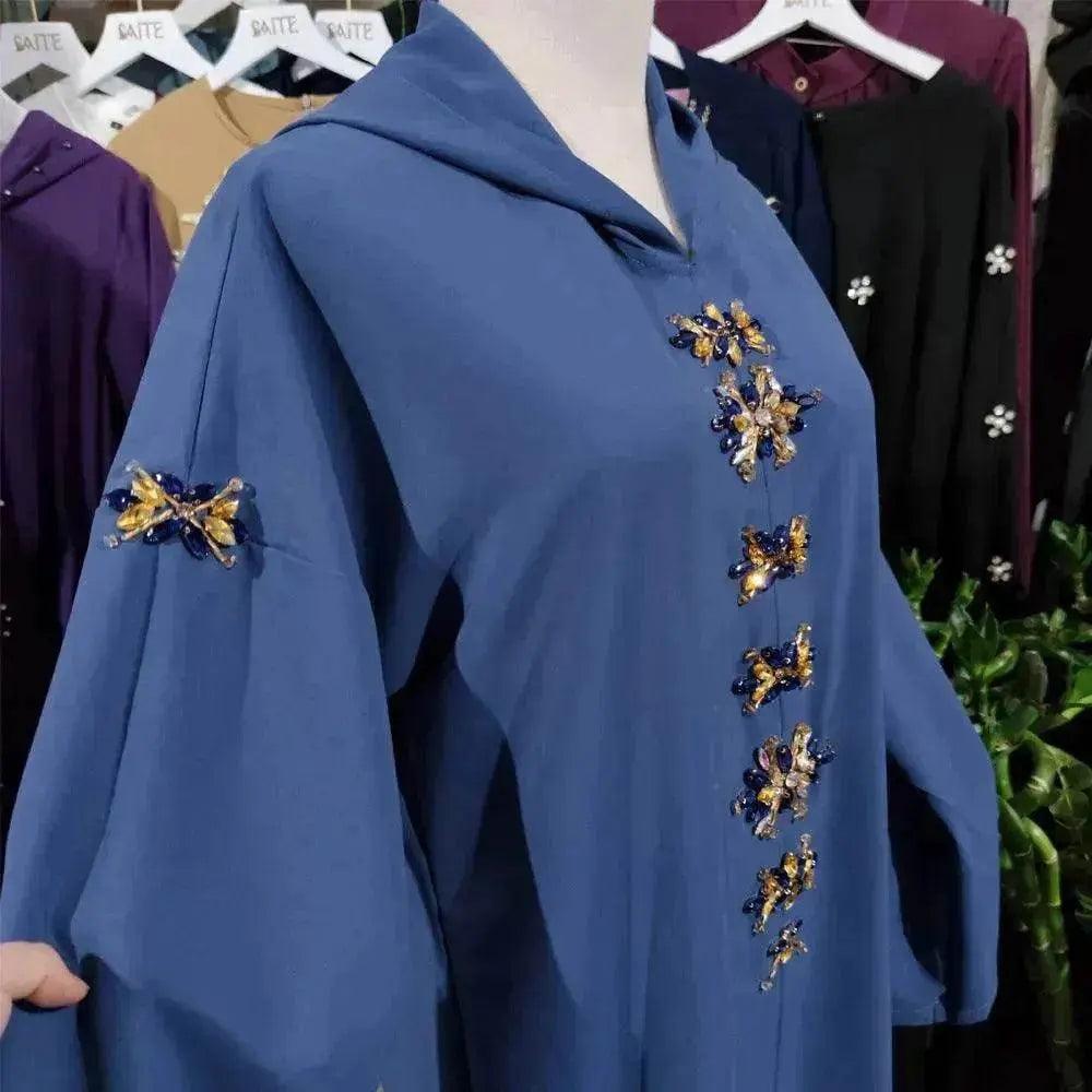 Robe à capuche en diamant faite à la main - Robe arabe EX-STOCK Canada