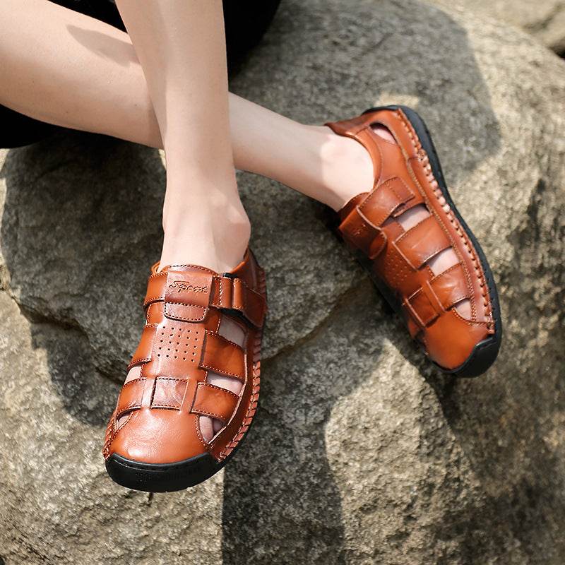 Handmade Stitching Leather Casual Beach Men's Sandals  EX-STOCK CANADA